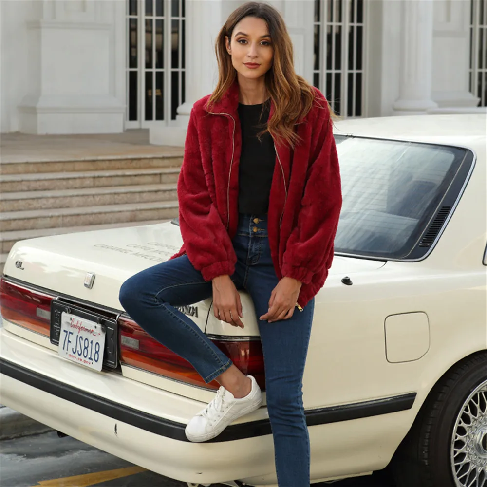 Женская Толстая теплая куртка из искусственной норки осенне-зимнее пальто на