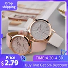 2020 Топ Бренд Высокое качество модные женские простые часы Geneva искусственная кожа аналоговые кварцевые наручные часы saat подарок Q