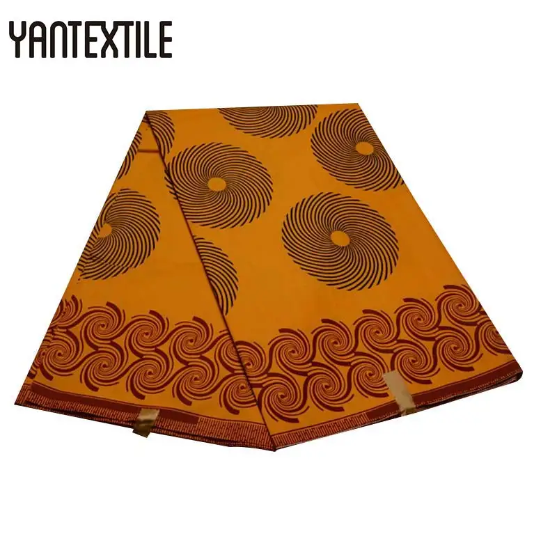 YANTEXTILE гарантировано Натуральный Воск Принт африканская Анкара Ткань 6 ярдов/шт полиэстер дешевле африканская ткань для лоскутного шитья