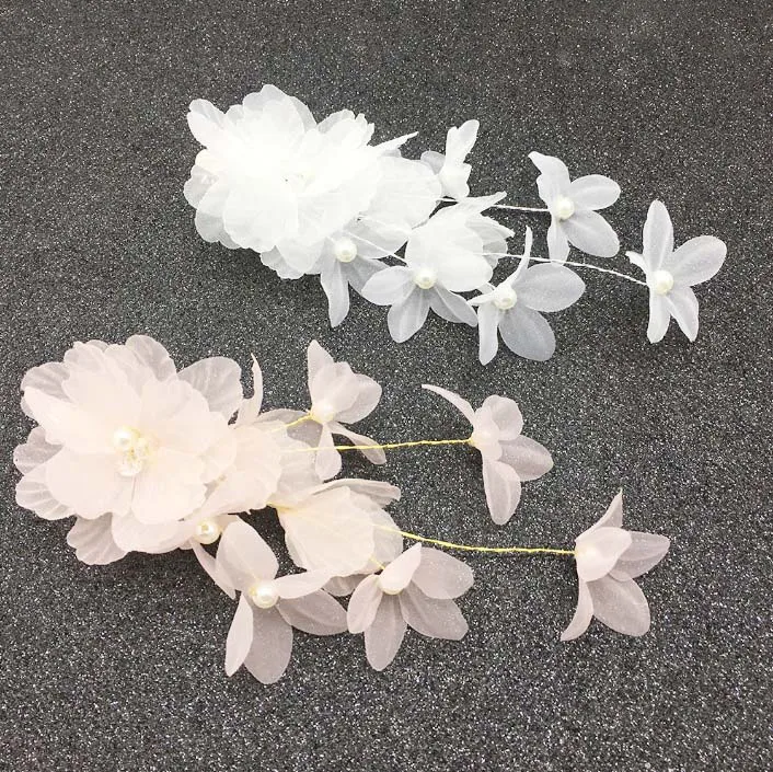 Модные заколки для волос с белыми и розовыми цветами жемчугом свадебные