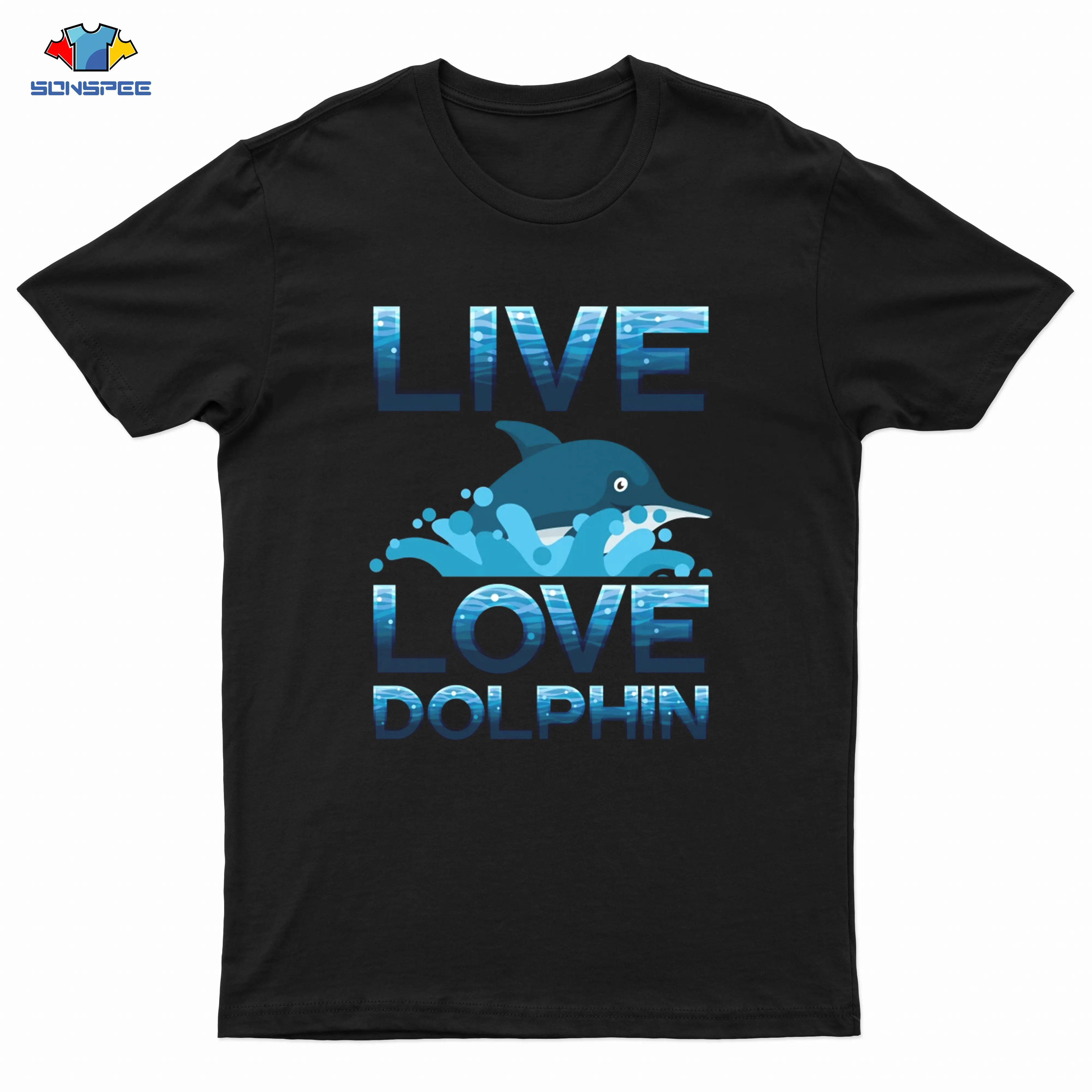 

SONSPEE Kawaii Dolphins Graphic T Shirt Funny Design Men Women Animal Clothes Print Short Sleeve Fashion Streetwear Cotton Tops