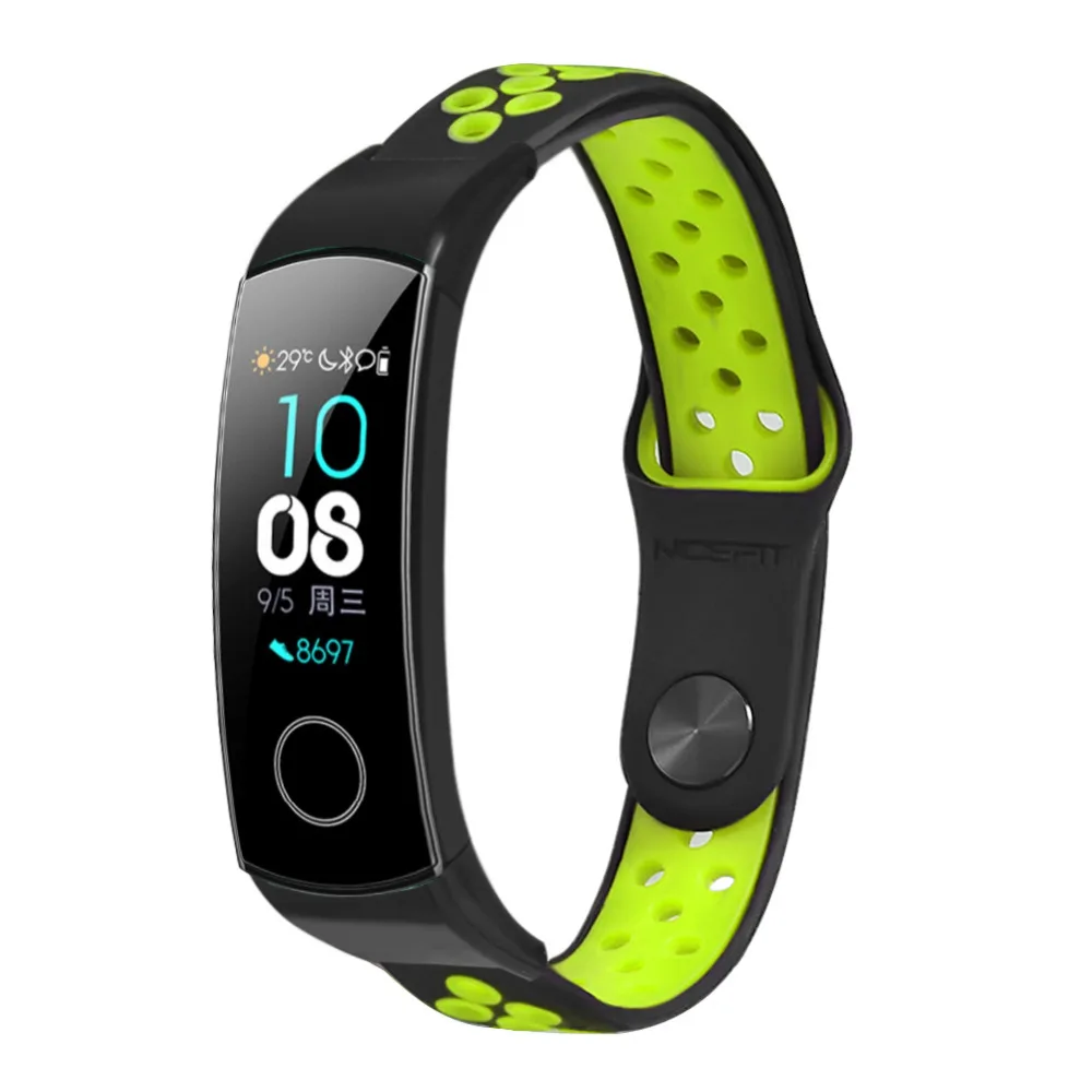 HANGRUI силиконовый двойной цветной ремешок для huawei Honor Band 5 4 ремешок резиновый браслет для Honor Band 5 браслет аксессуары