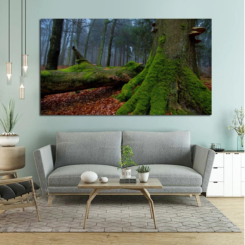 Wall Art Canvas Painting Forest Tree Nature Landscape Posters and Prints Wall Art Pictures For Living Room Cuadros Home Decor