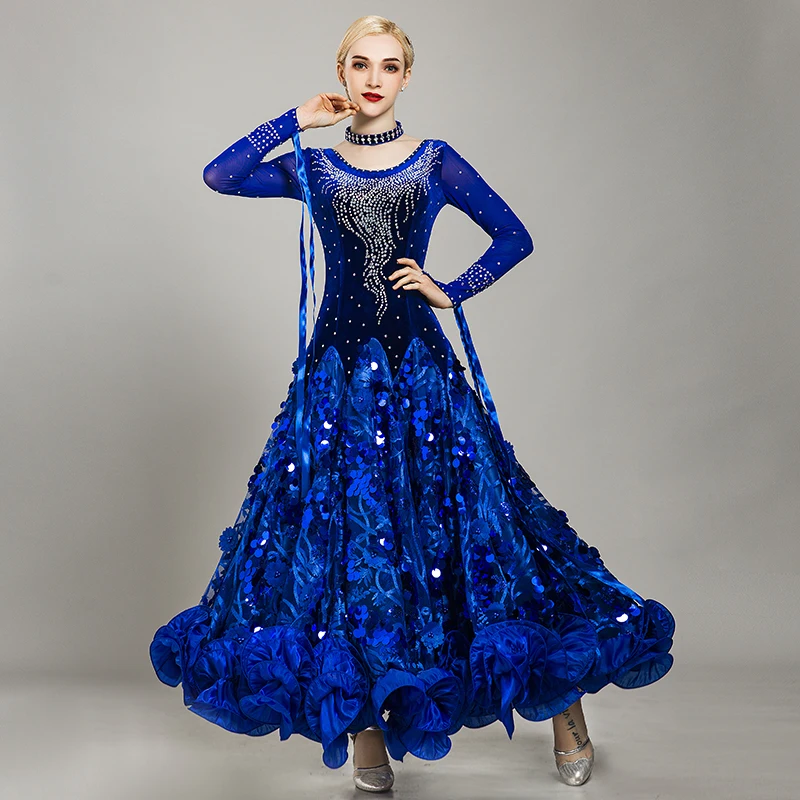 

2020 Ballroom Dance Competition Dress for Ballroom Dancing Viennese Waltz Dress Ball Dress Fringe Dance Wear Girls Dance Costume