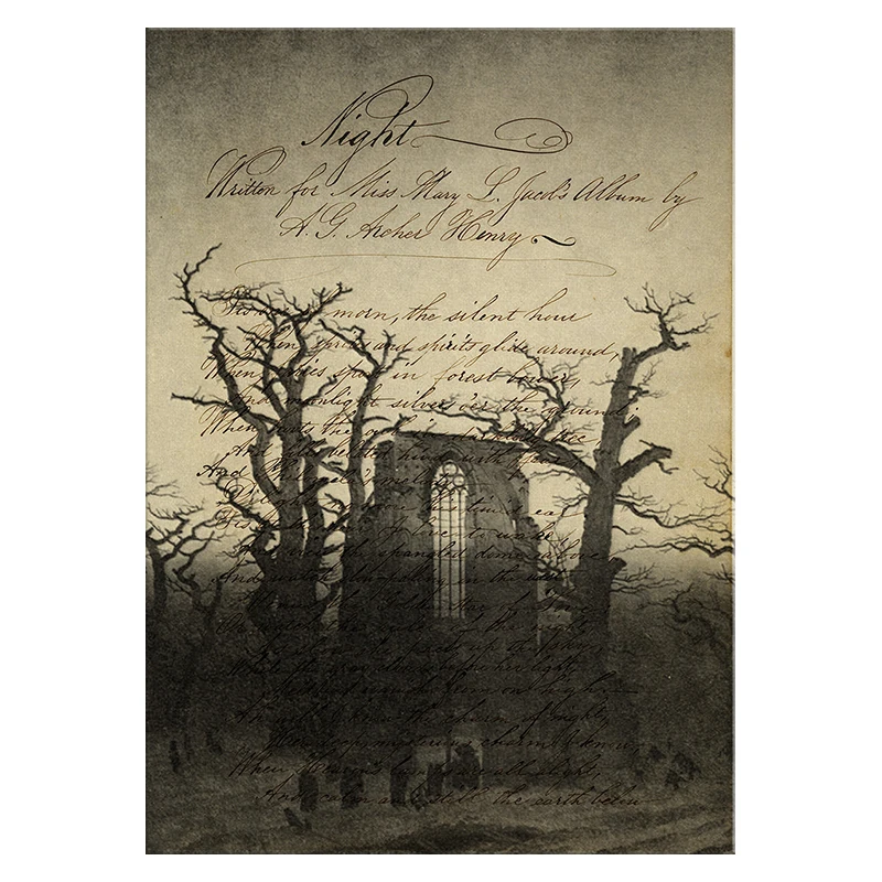 Paysage au Clair de Lune - постер прекрасного искусства