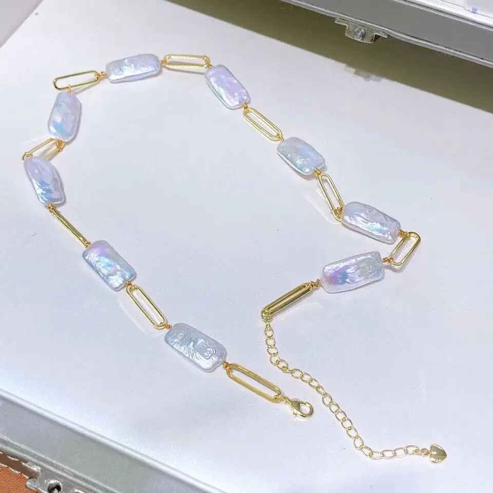 

Ожерелье из натурального пресноводного жемчуга в стиле барокко