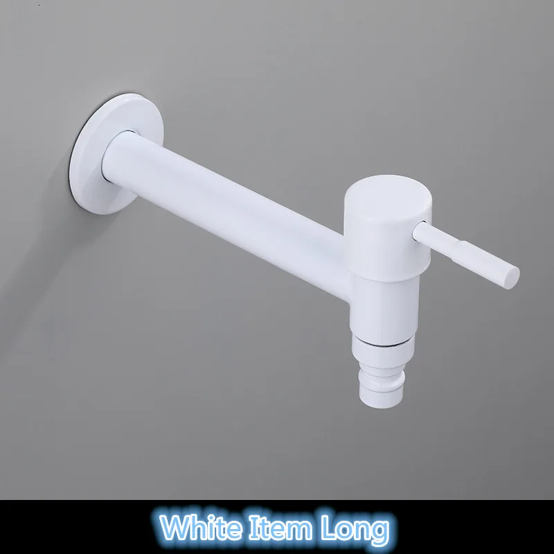 style 4 white Удлиненный кран для стиральной машины tuqiu, Твердый латунный кран для улицы, черный/белый, стандартный G1/2 - Цвет: style 4 white
