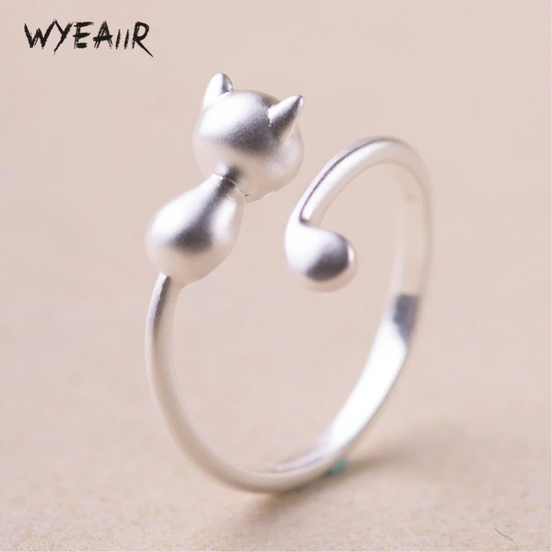 WYEAIIR милые матовые кошечки в Корейском стиле подарок для студента 925 пробы
