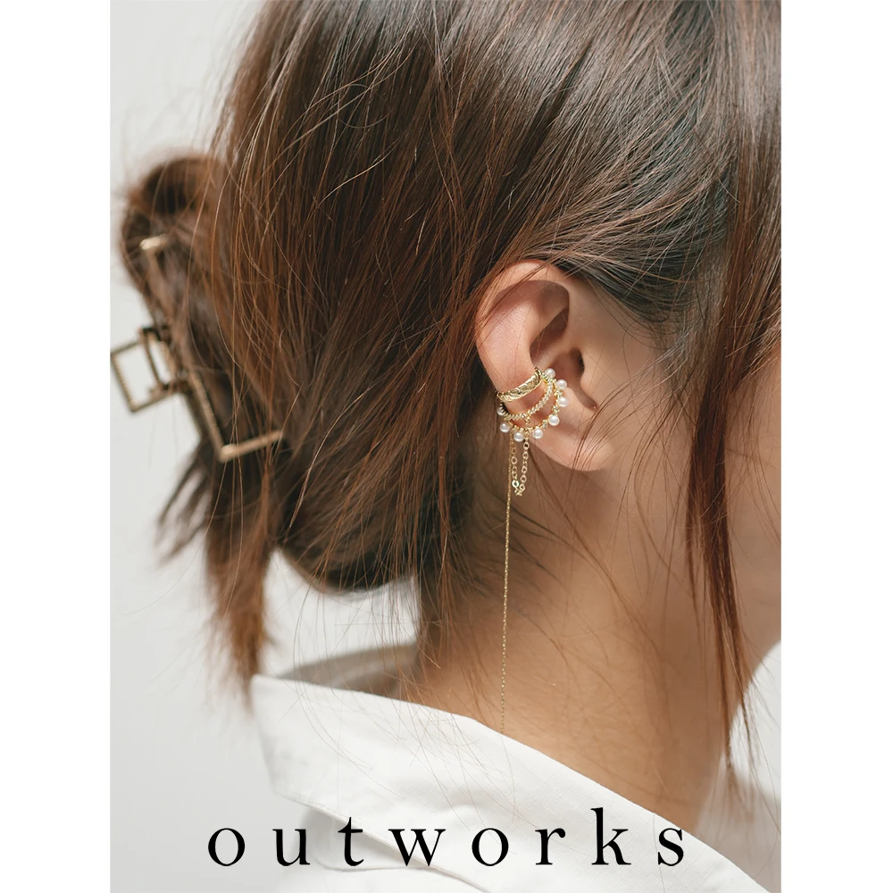 

Outworks 2021New Tassel Vintage Creative Ear Bone Clip Simple And Versatile Fashion Multi-Loop Long Earrings For Woman Girl Gift