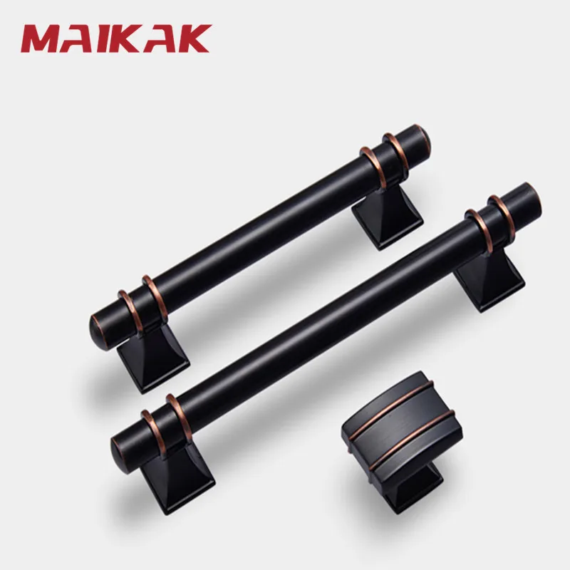 Черные ручки для мебели шкафа ящиков и из цинкового сплава кухонная ручка