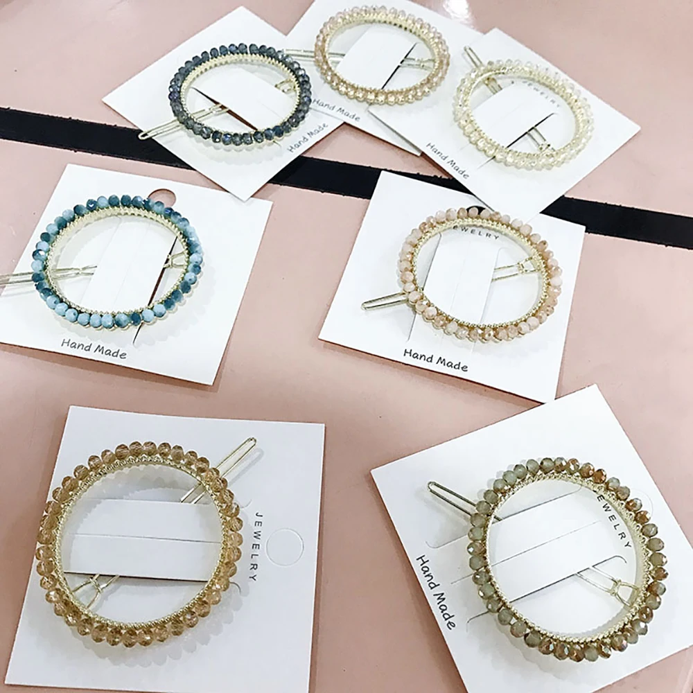 Женская металлическая заколка для волос с кристаллами|Шпильки и заколки волос| |