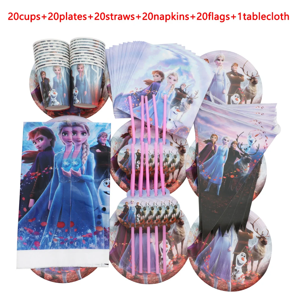 

101/60 шт., одноразовые декоративные тарелки «Холодное сердце»