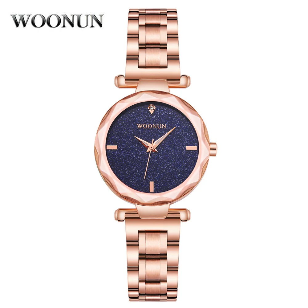 

2020 Luxury Brand Women Watches Fashion Starry Sky Watches Women Luxury Rose Gold Stainless Steel Watches Blue relogio feminino
