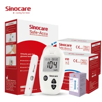sinocare safe accu blood sugar meter glucometer kit test strips needles lancets medical diabetes tester monitoring system