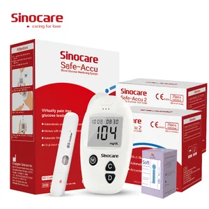 Измеритель уровня сахара в крови Sinocare Safe-Accu, комплект глюкометра, тест-полоски, игольчатые ланцеты, медицинская система контроля диабета