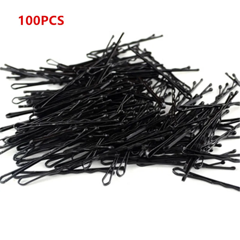 

100PCS Hair Clips Hairpins Wedding Alloy Bobby Pins Barrette Hairpins Hair Accessories Black Side Wire Word Folder Styling Tools