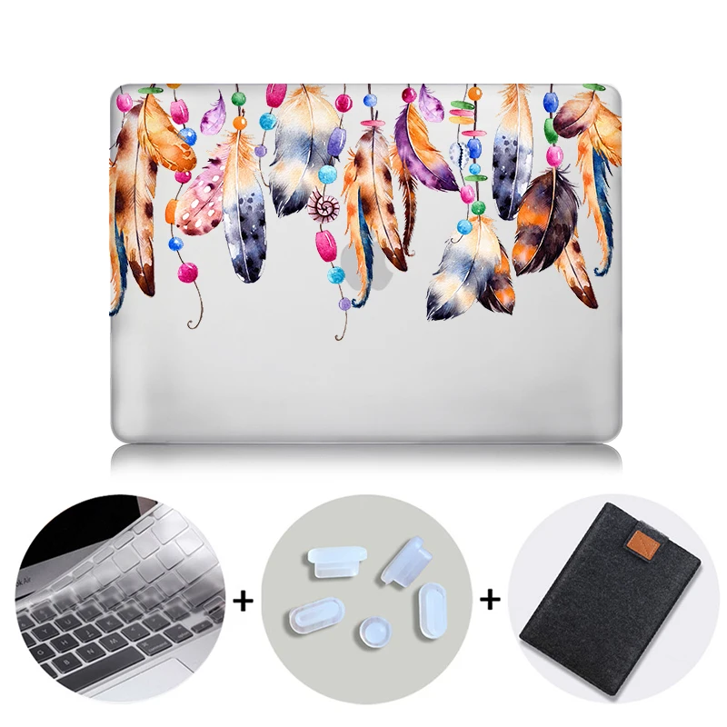 MB13 MTT Хрустальный чехол с перьями для Macbook Air Pro retina 11 12 13 15 дюймов с сенсорной панелью с принтом павлина Твердый Чехол 13,3 ''чехол для ноутбука - Цвет: MB13