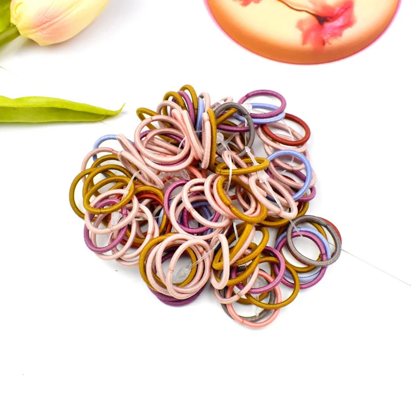 100 шт./компл. Детская резинка простая летняя для волос девочек держатель конского