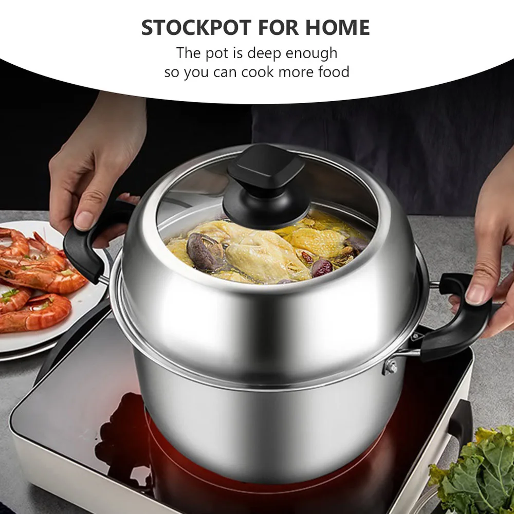 

1Pc Stainless Steel Steam Pot Multifunction Food Steamer Stockpot Soup Pot