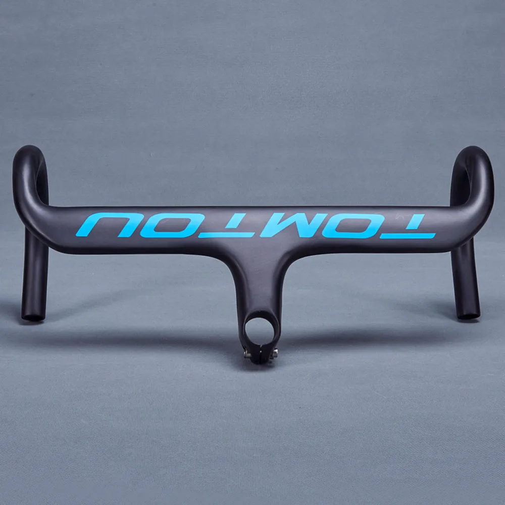 

TOMTOU Carbon Aero Integrated Handlebar With Stem For Racing Road Bike 400/420/440mm X 90/100/110/120mm - Matte Blue