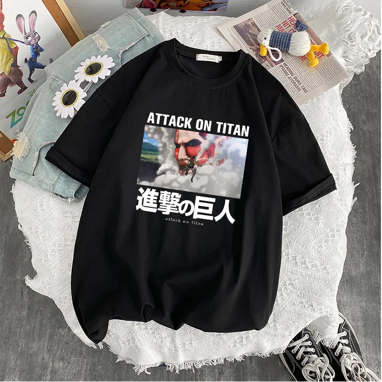

Luren Oversized T Shirt Hot Japanese Anime Attack on Titan T Shirt Women Graphic Harajuku Unisex