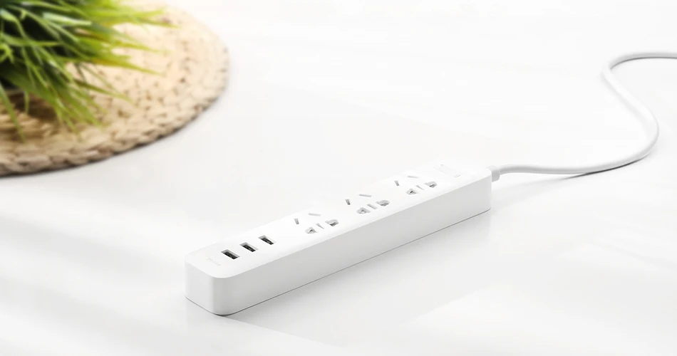 Оригинальная умная розетка Xiaomi Mijia, полоска питания 2A, быстрая зарядка, 3 USB удлинитель, 3 стандартные разъемы, Домашнее использование, usb разъем