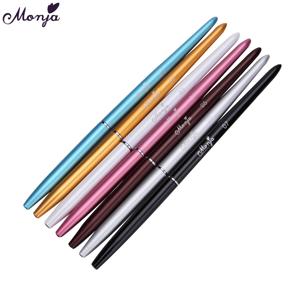 Monja 7 видов стилей для дизайна ногтей металлическая ручка акриловый УФ гель