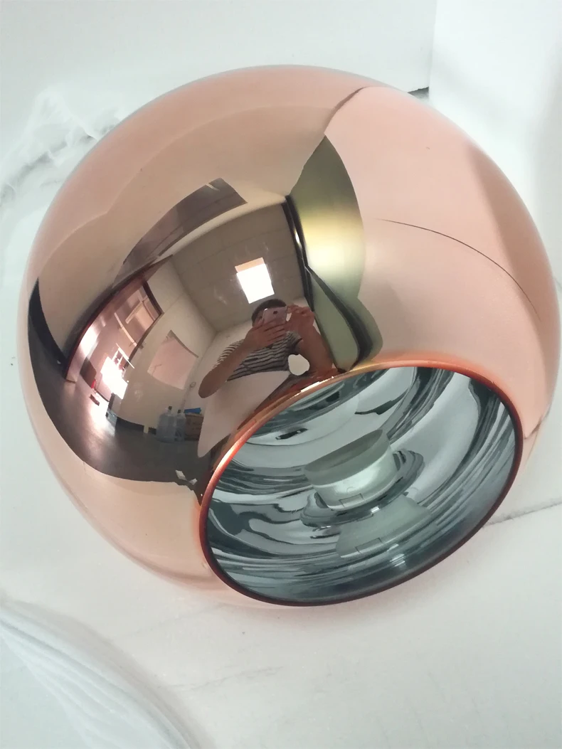 

LED mirrored chandelier Gold Silver Copper Color Glass balls chandelier Kitchen Dining room Bar lustre suspension vintage