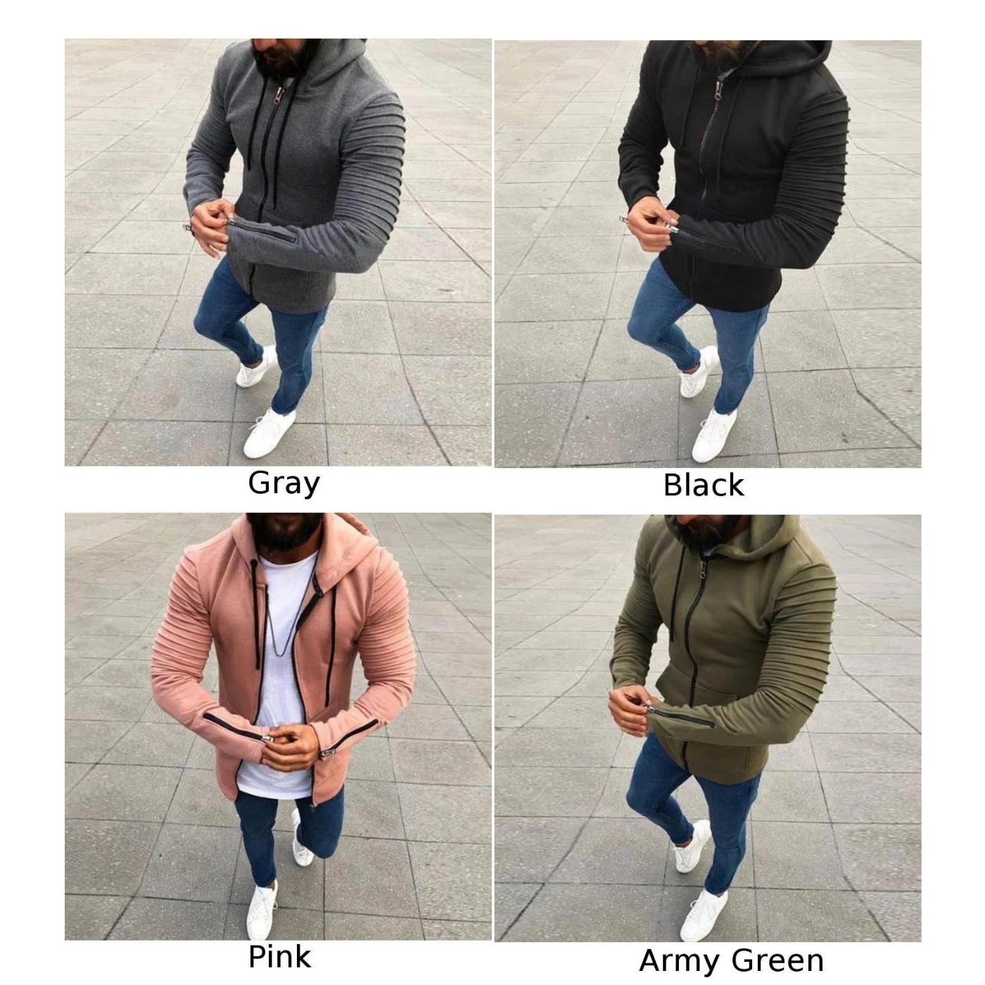 Мужские топы Мужское пальто Осенние плиссированные с длинными рукавами свитер