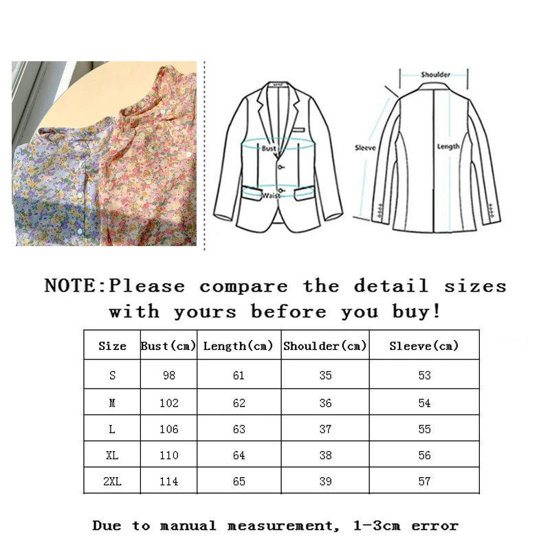 

Vangull Spring Summer Floarl Printted Female Chiffon Shirts Elegant Long Sleeve Buttons Tops O-Neck Fashion Designed Blouse