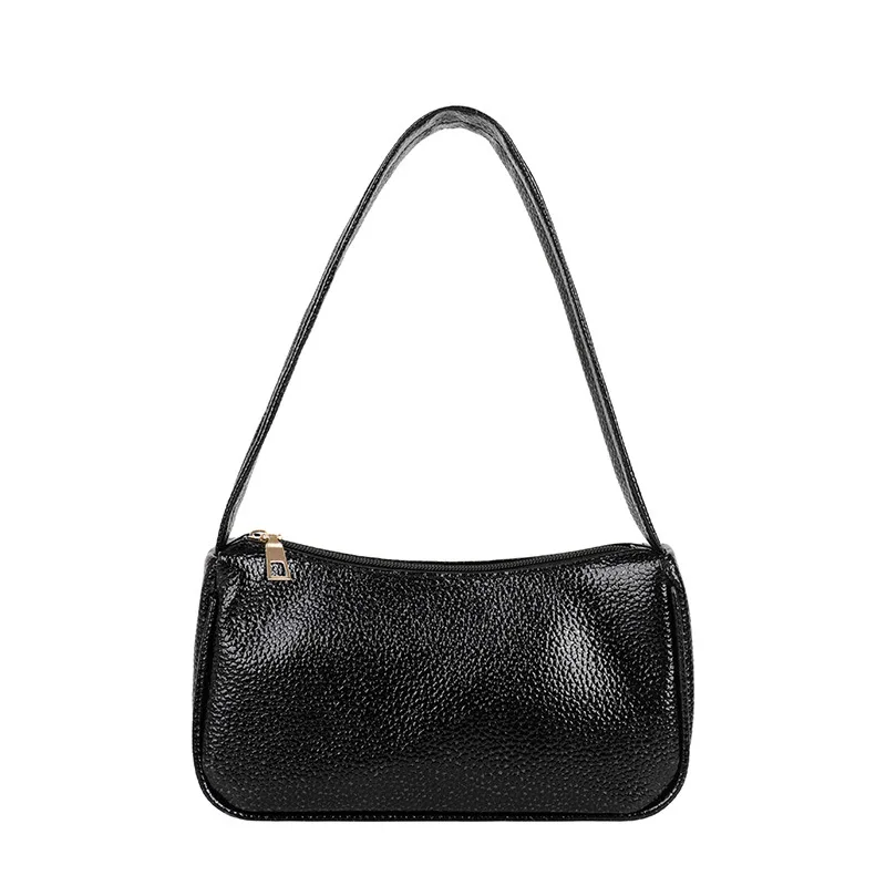 

Soft PU Leather Women Purple Underarm Bag Retro Solid Color Ladies Baguette Handbags Fashion Design Girls Small Shoulder Bags