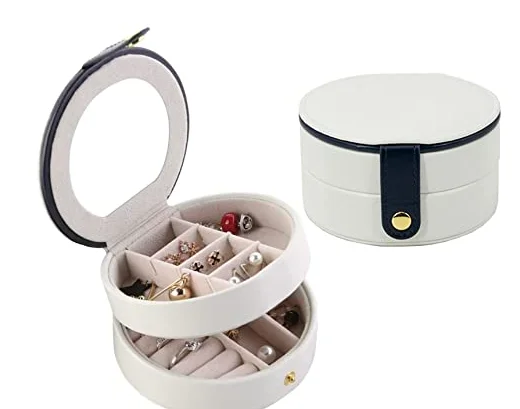 

Small Jewelry Box Travel Jewelry Organizer Portable Jewelry Case for Ring Earring Necklace Bracelet Organizer Storage Holder