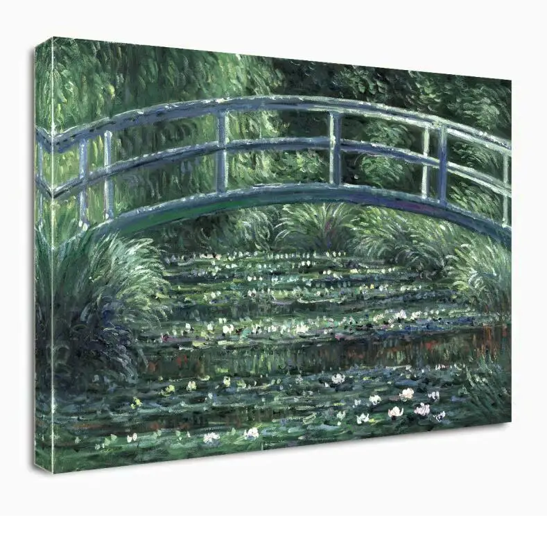 

The Japanese Bridge (The Water-Lily Pond) by Claude Monet Art Reproduction Oil Painting on Canvas Wall Art for Home Decor