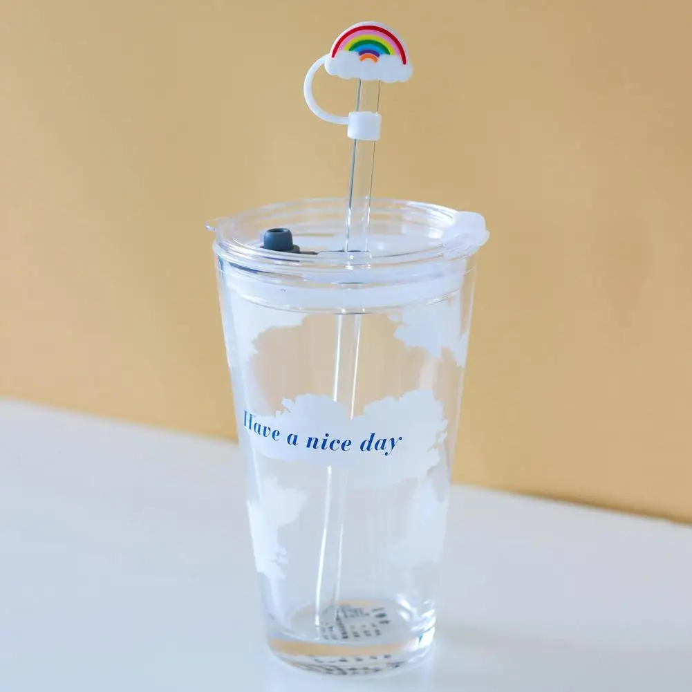 

Silicone Straw Tips Cover Reusable Drinking Straw Plugs Airtight Splash Proof Straw Plugs Drinking Dust Cap Cup For 6-8mm Straws