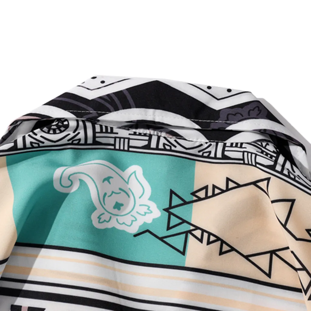 Мужская рубашка с 3D принтом рубашки на пуговицах коротким рукавом уличная одежда