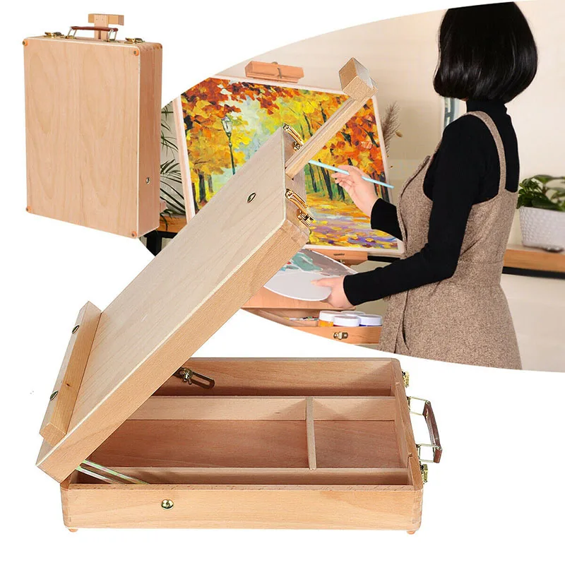 

Artist Easel Art Drawing Paint Supply Wood Table Retractable Box Board Desktop Suitcase Painting Hardware Art Supplies