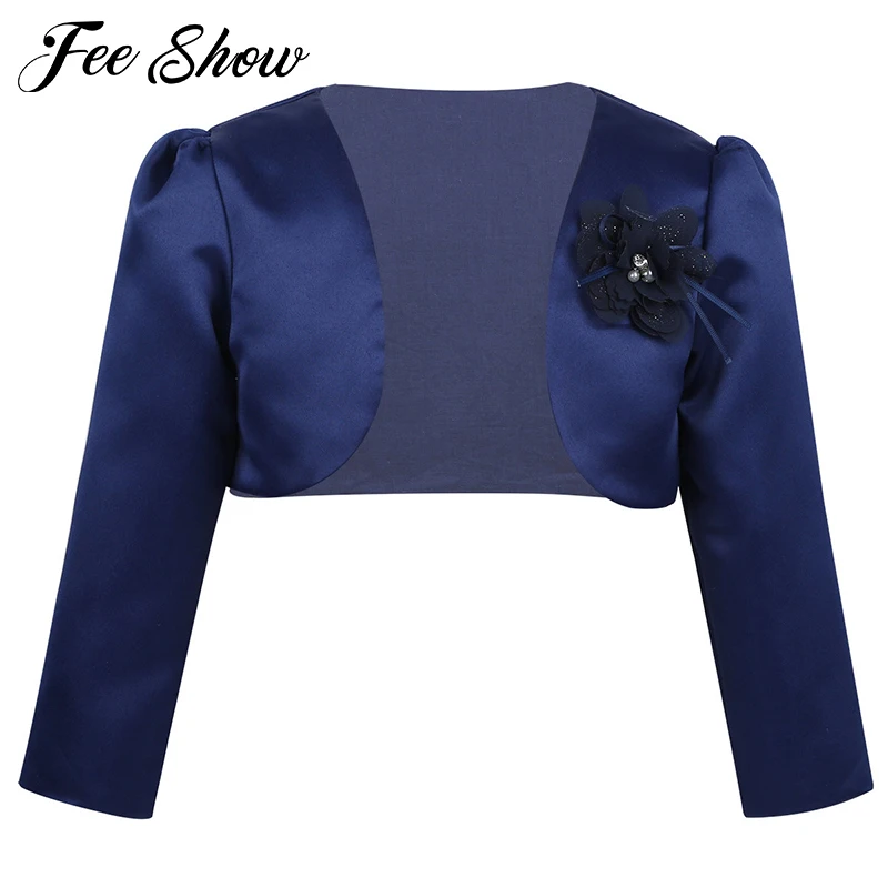 Baby Girls Clothing Kids Long Sleeves Autumn Formal Coats Bolero Jacket Shrug Short Cardigan Sweater Dress Cover Up | Детская одежда и