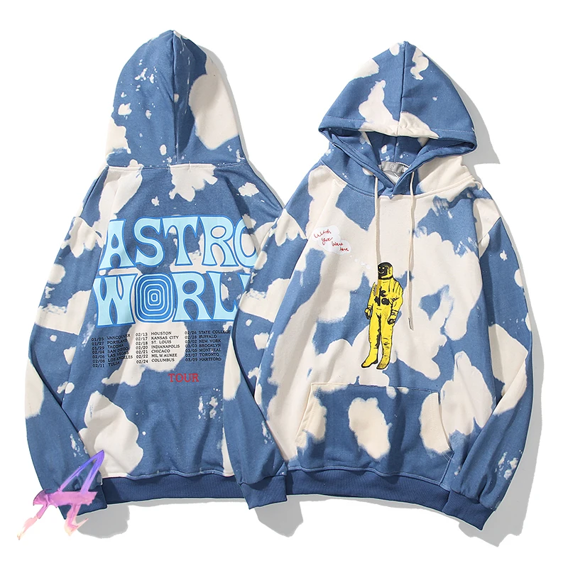 

Travis Scott Astroworld High Street Tie-dye Hoodie Men Women Wish You Were Here Letter Hoody Oversize