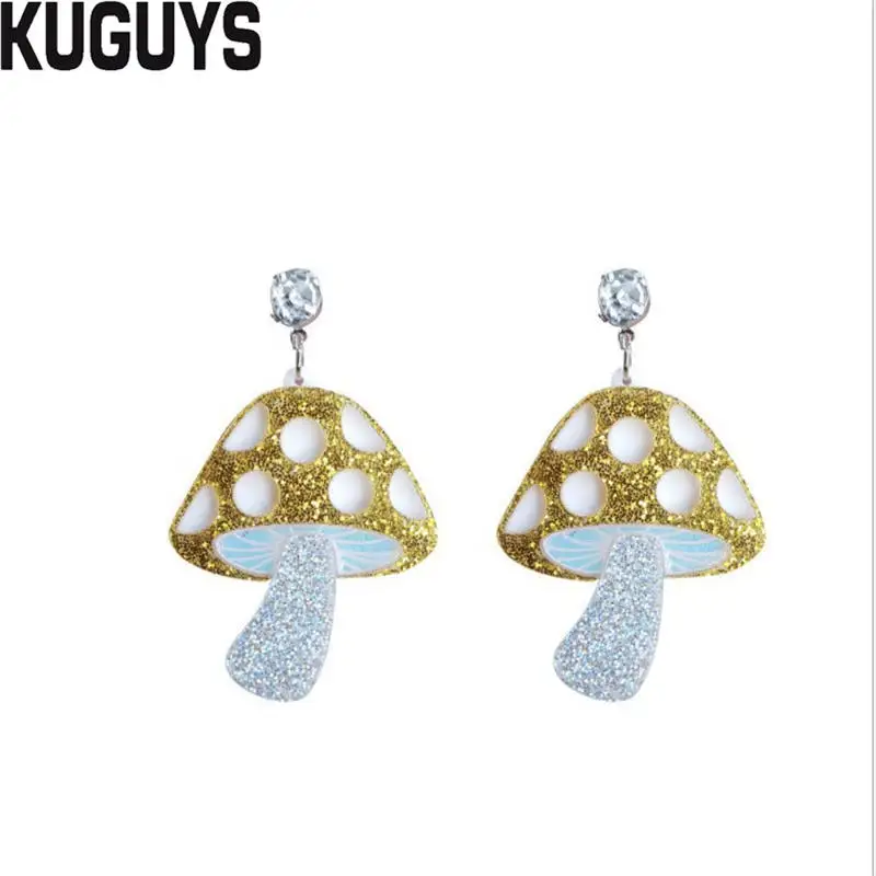 EARRING KUGUYS милые летние сережки-палочки для мороженого для женщин, блестящие акриловые длинные серьги-капли, модные ювелирные изделия, трендовые аксессуары - Окраска металла: EARRING
