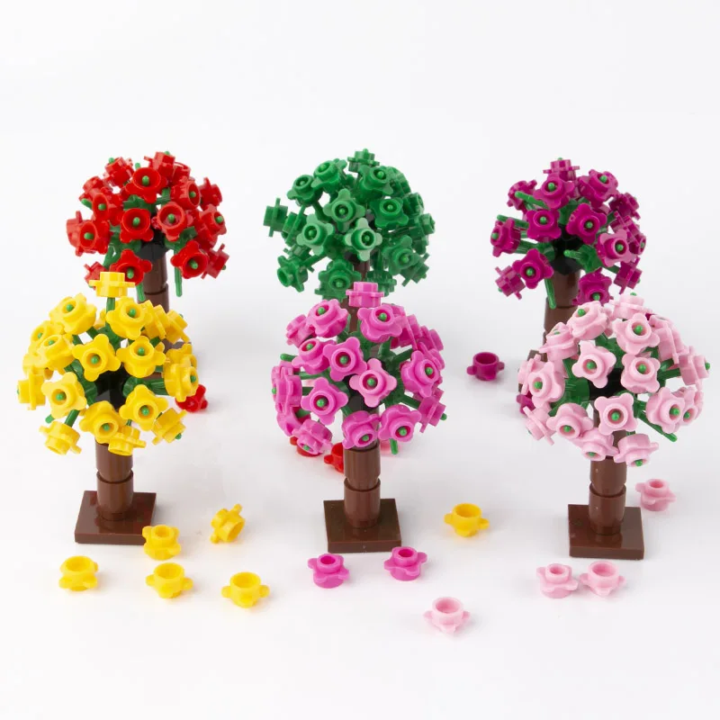 

MOC Building Block Scene Festival Accessories Decorate Plant Christmas Flower Tree DIY Assembly Kids Toys