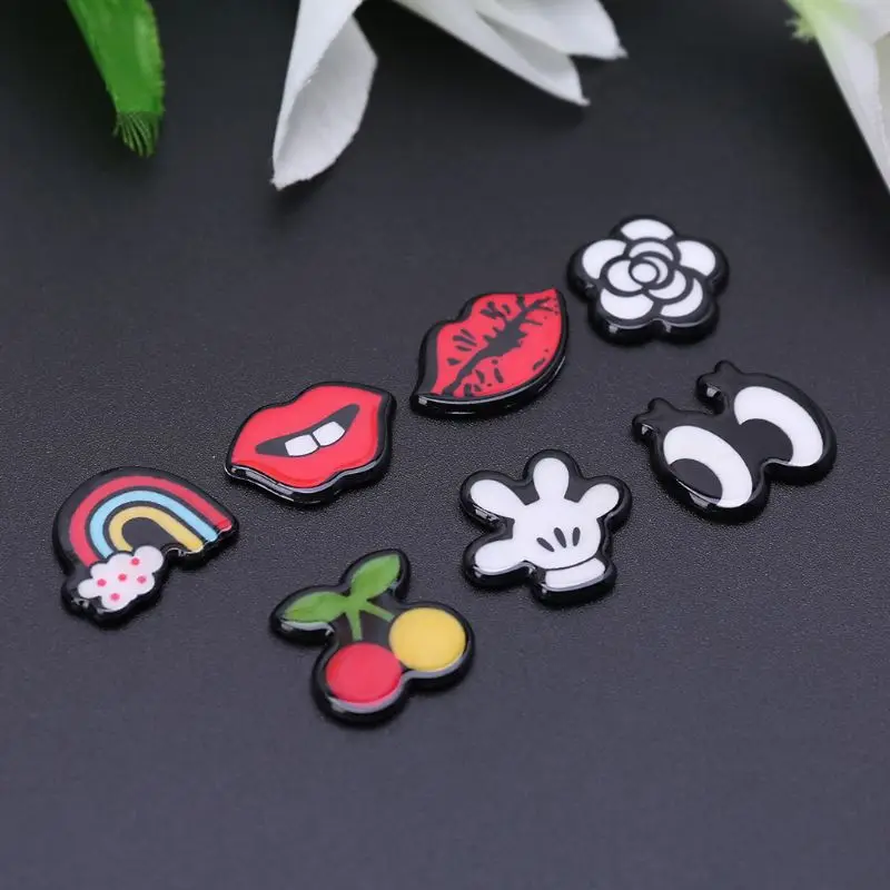 10 шт. наклейки для телефона с изображением губ глаз цветов радуги чехол плоским