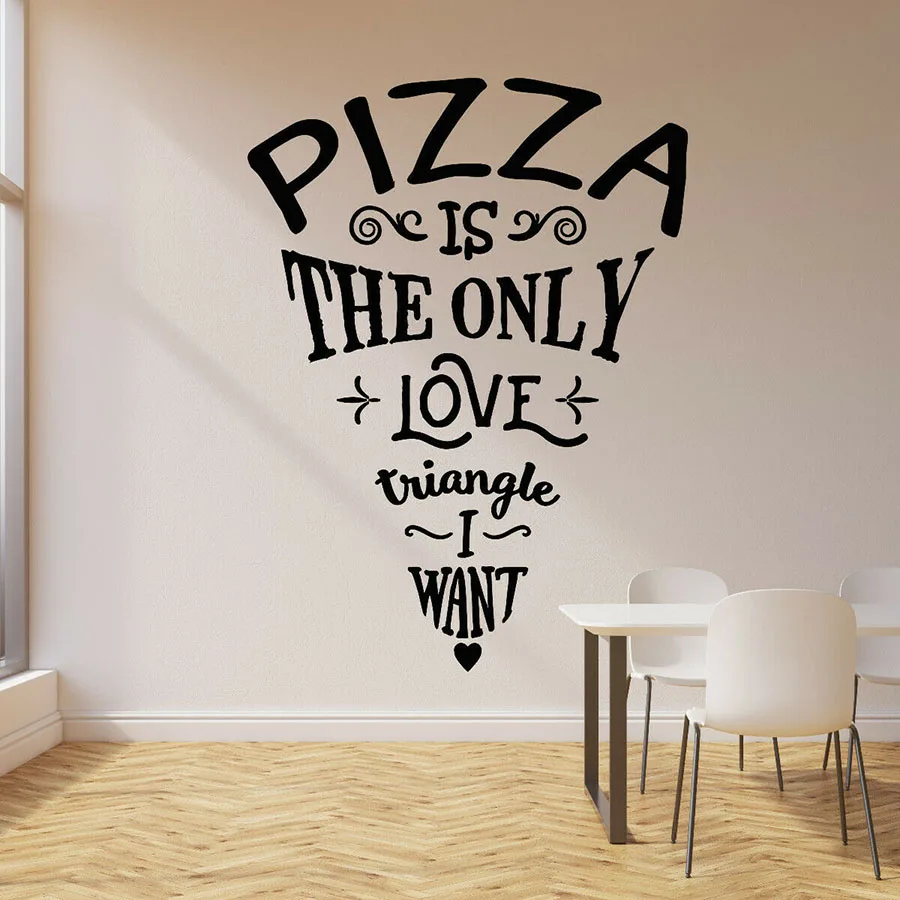 

Wall Decal Quote Only Love Pizza Vinyl Window Sticker Restaurant Cafe Dining Room Interior Decor Creative Lettering Mural M355