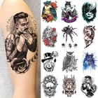 Тату-рукав для мужчин и женщин, водостойкая Временная сексуальная пара наклеек для макияжа гейши, ангелов, Ганеши, пауков
