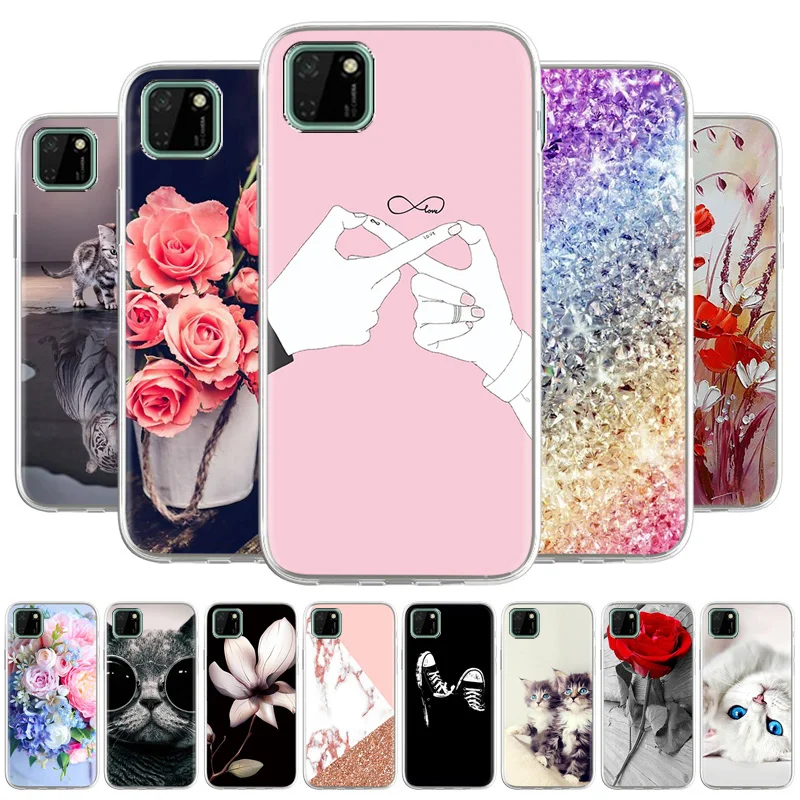 

Case For Huawei Y5p Cases Silicone Soft Funda On Huawei Y5 P Honor 9S DUA-LX9 DRA-LX9 5.45 Inch TPU Flower Painted Phone Coque