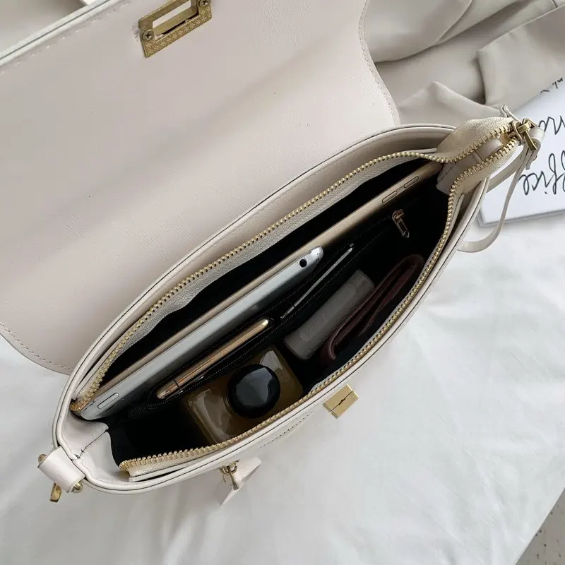 

DikizFly PU Leather Shoulder Crossbody Bags Large Capacity Messenger Bags Handbags Vintage Simple Purse Women Bag 2020 Sac Femme