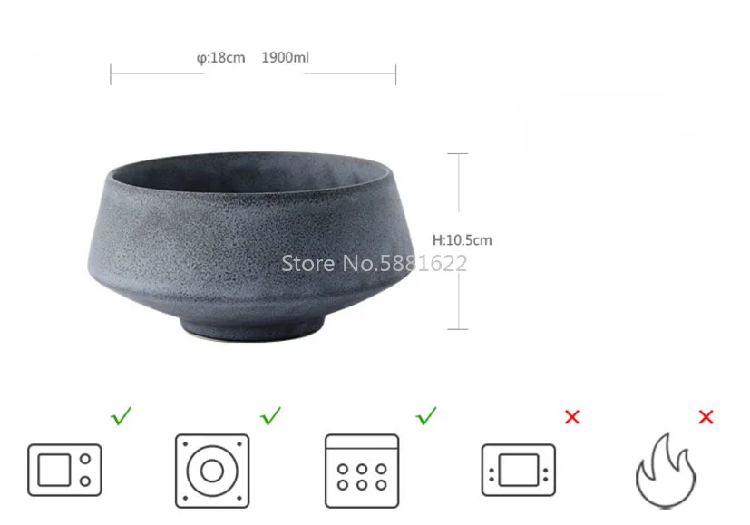 Solid Looks Like Stone Grey Colored  Ceramic Bowl Designed Procelain Bowl Cup Dropshipping images - 6