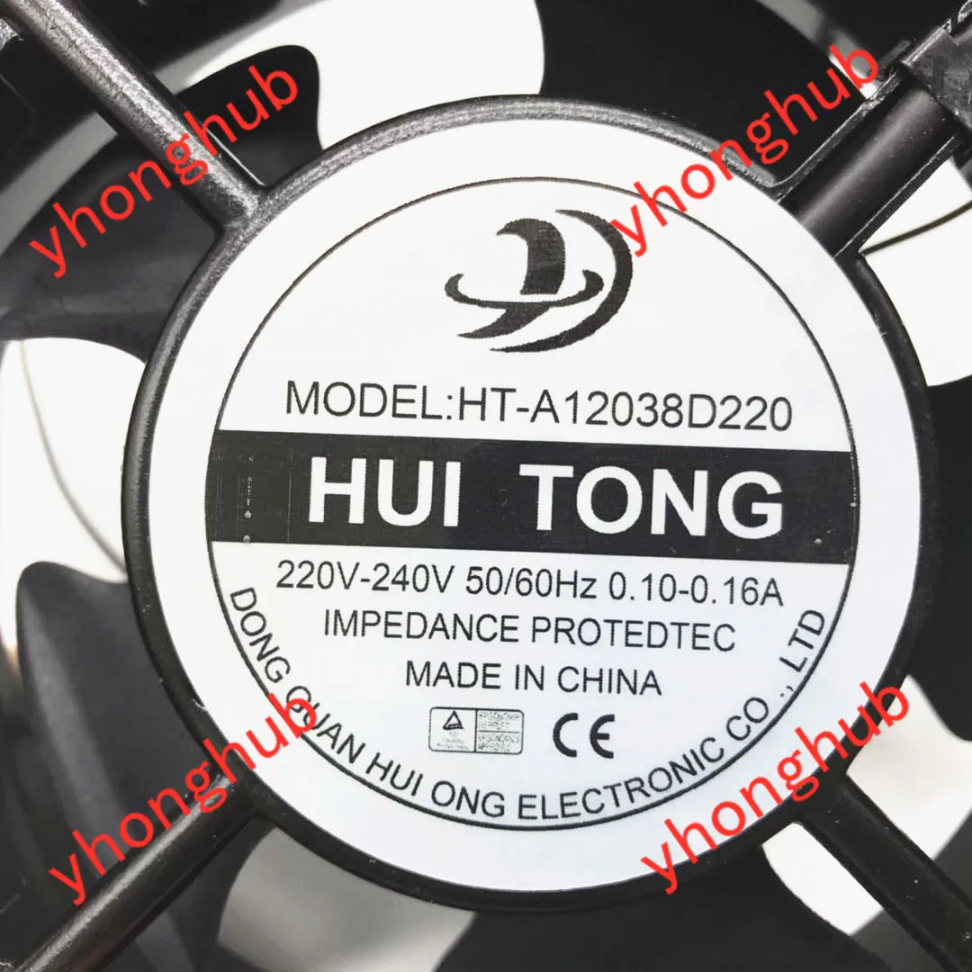 Фото Hui Tong HT-A12038D220 AC 240 В 0,16 А 120x120x38 мм 2-проводной охлаждающий вентилятор для сервера №3