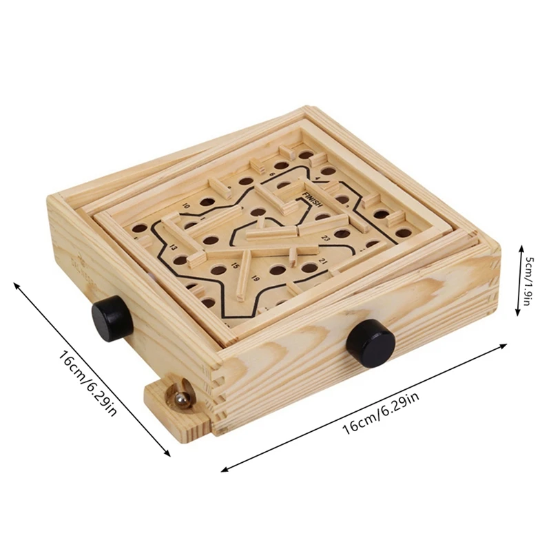 

3D Magnetic Ball Maze Puzzle Toy Challenge Balance Educational Toys Gift Wood Case Box Fun Brain Hand Game
