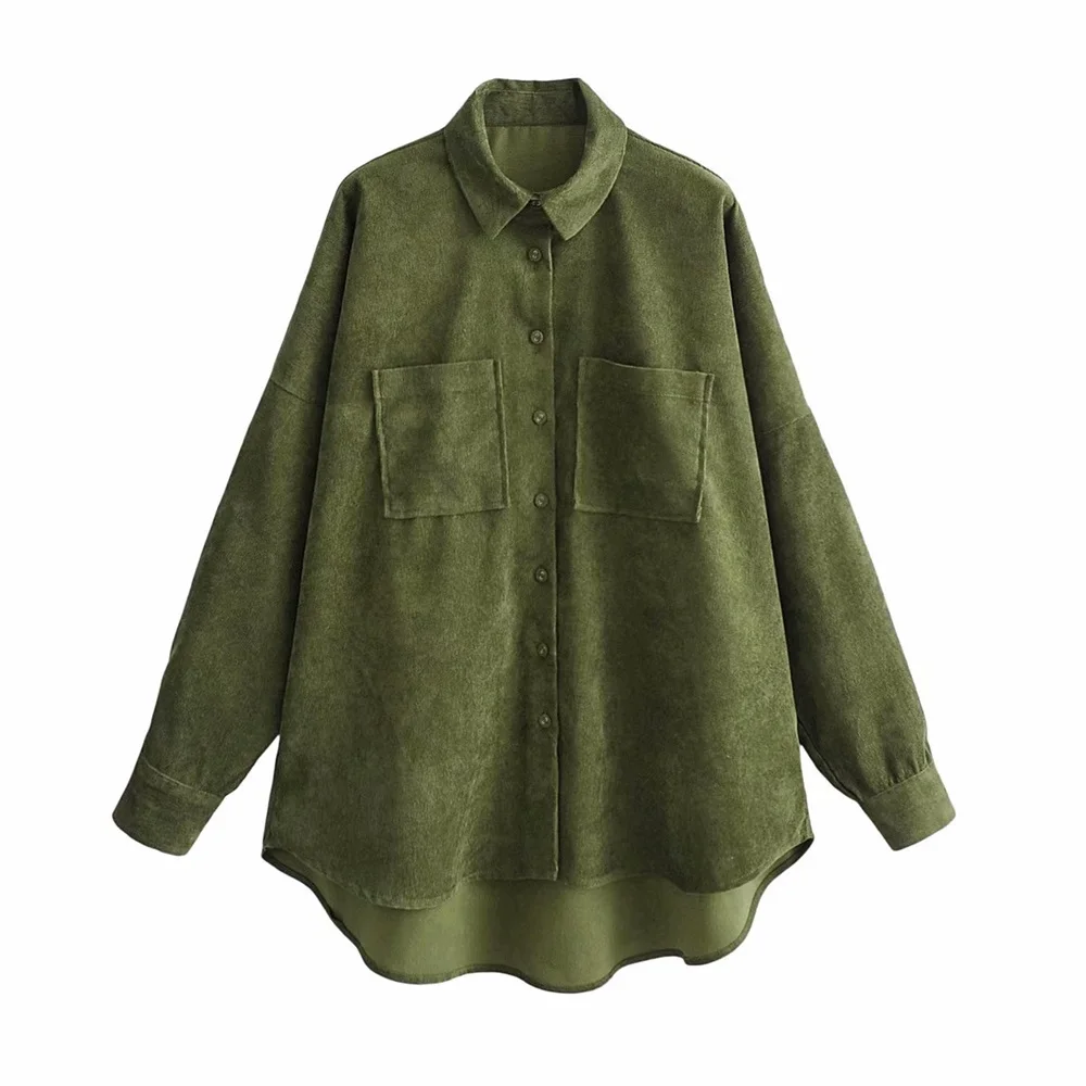 Осенне зимняя Новинка 2019 Женская однобортная рубашка с длинным рукавом и