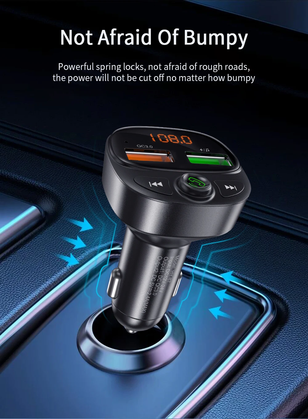 Автомобильное зарядное устройство Essager с функцией быстрой зарядки USB 3 0